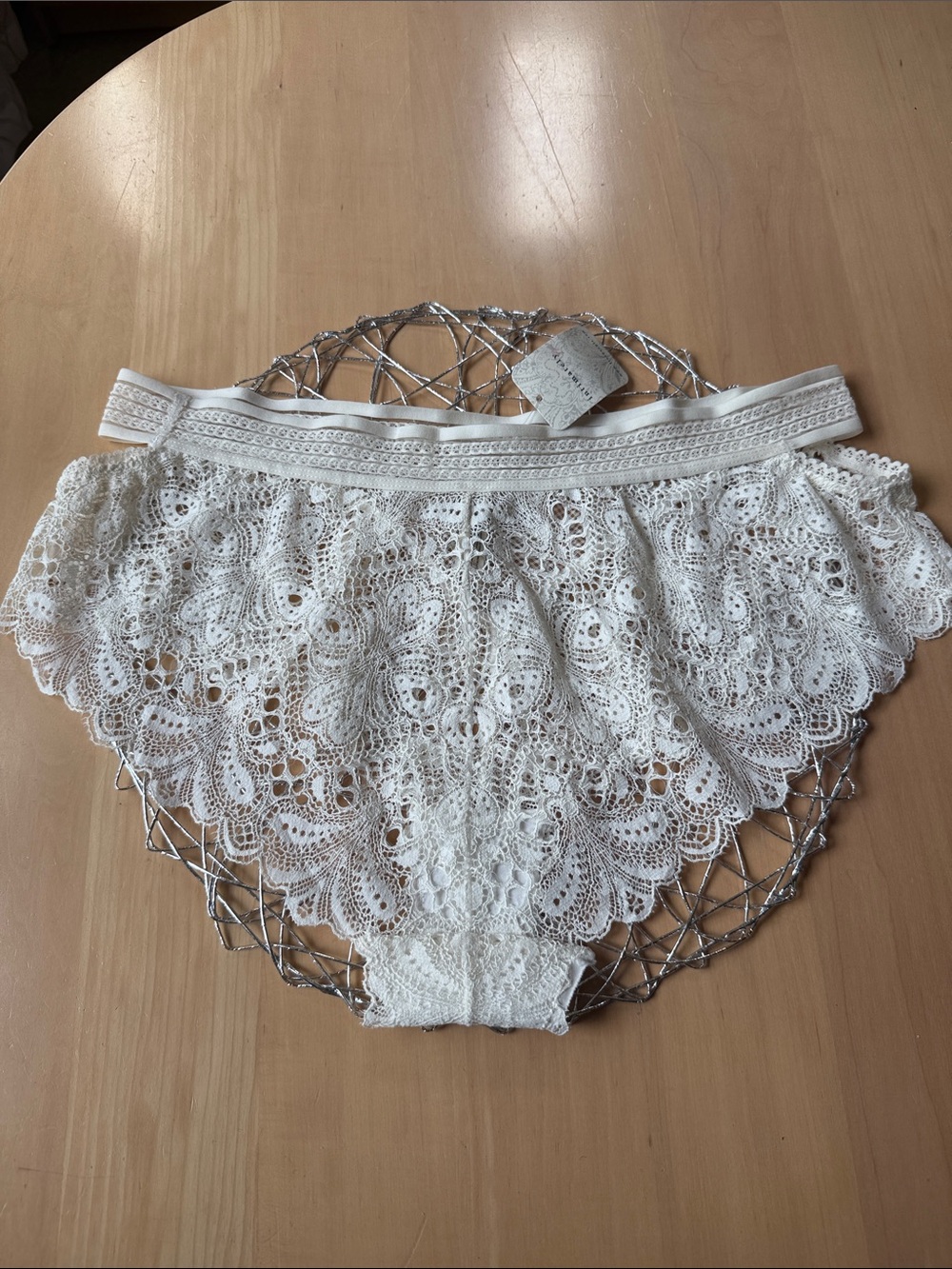 NWT Moonlit Meadow Lace High-Rise Briefs in Sugar Swizzle Color Size XL - Picture 9 of 9